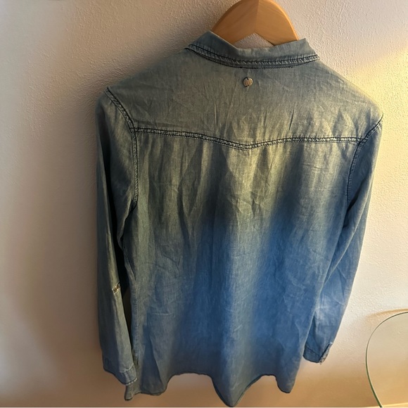 Elle Denim Shirt Light Blue size L Women - Picture 2 of 13